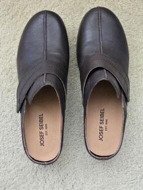 Josef Seibel Dark Brown Leather Mules